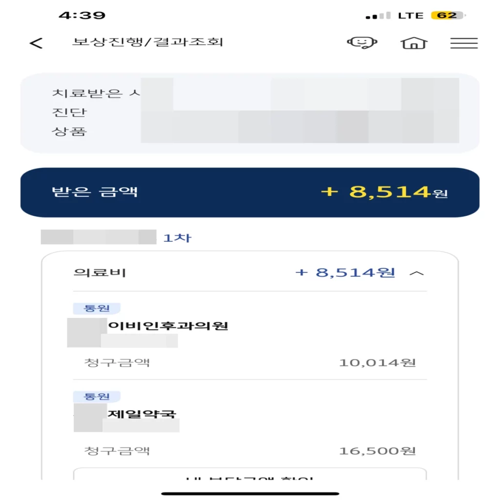 이비인후과-실손-보험-청구-내역