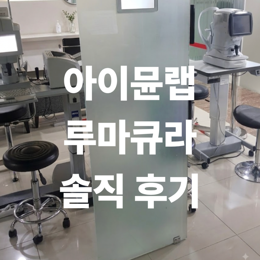 아이뮨랩 루마큐라 후기 사실을 증명하기 위해 찍은 안과 사진