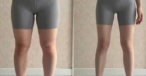 디오스톡 솔직 후기를 작성하기 위해서 찍은 다리 부기 변화 셀카 사진