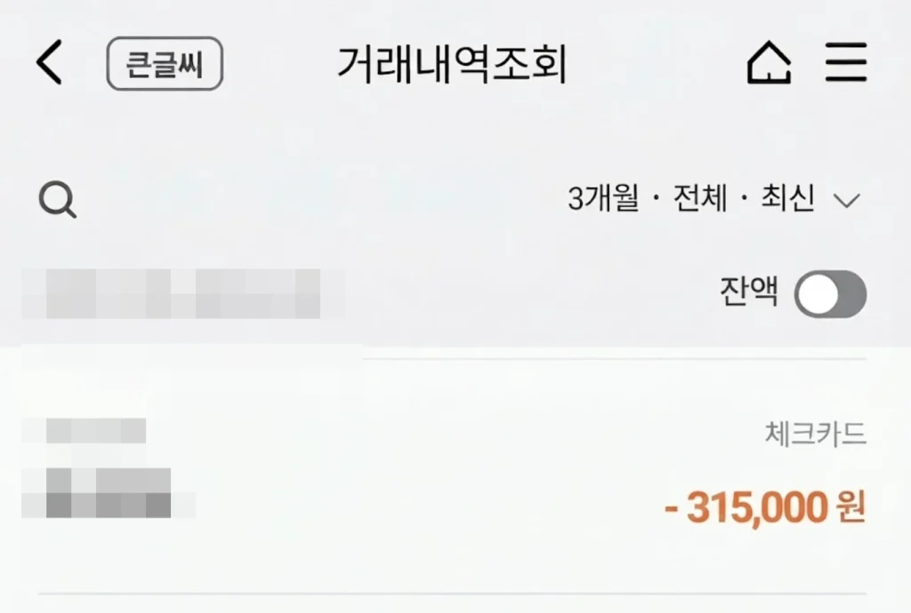 진잠원 가격이 적혀있는 내돈내산 영수증 사진
